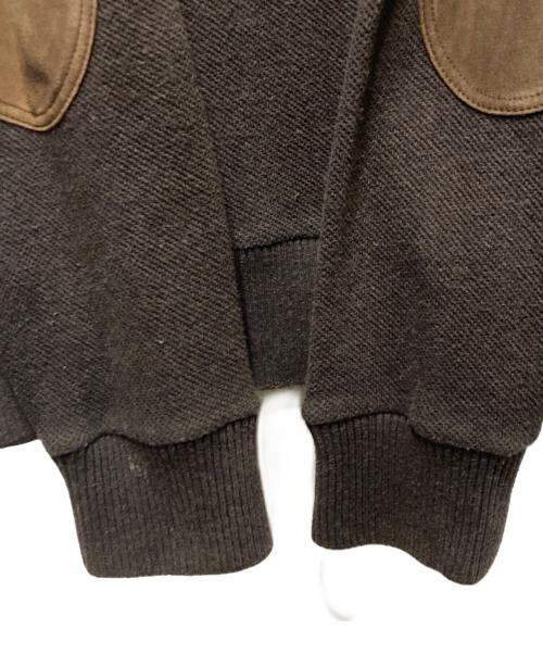 POLO RALPH LAUREN（ポロ・ラルフローレン）POLO RALPH LAUREN (ポロ・ラルフローレン) エルボーパッチハーフジップニット ブラウン サイズ:XLの古着・服飾アイテム