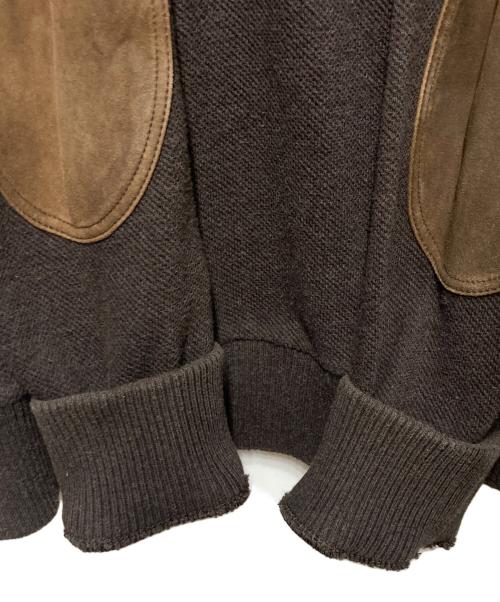 POLO RALPH LAUREN（ポロ・ラルフローレン）POLO RALPH LAUREN (ポロ・ラルフローレン) エルボーパッチハーフジップニット ブラウン サイズ:XLの古着・服飾アイテム