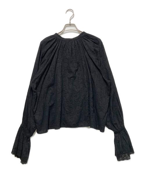 RIVE DROITE（リヴドロワ）RIVE DROITE (リヴドロワ) カットジャガードブラウス ブラック サイズ:Freeの古着・服飾アイテム