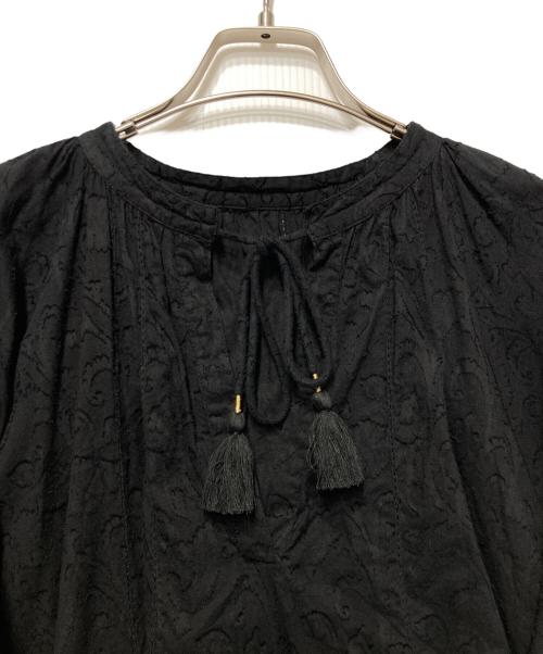 RIVE DROITE（リヴドロワ）RIVE DROITE (リヴドロワ) カットジャガードブラウス ブラック サイズ:Freeの古着・服飾アイテム