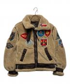 AVIREXアヴィレックス）の古着「レトロボア B-3ジャケット」｜ベージュ