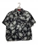 COMMISSIONコミッション）の古着「総柄スキッパーシャツ」｜ブラック