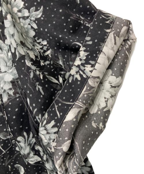 COMMISSION（コミッション）COMMISSION (コミッション) 総柄スキッパーシャツ ブラック サイズ:XLの古着・服飾アイテム