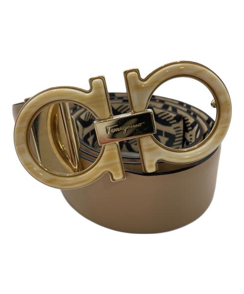 Salvatore Ferragamo（サルヴァトーレ フェラガモ）Salvatore Ferragamo (サルヴァトーレ フェラガモ) ダブルガンチーニベルト ベージュの古着・服飾アイテム