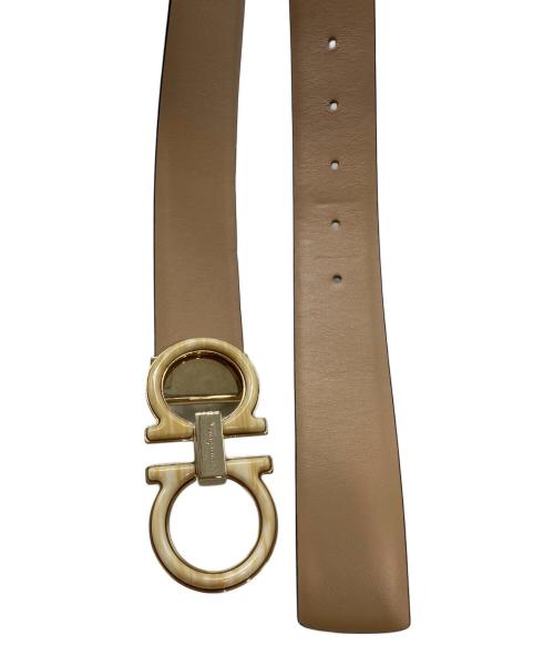 Salvatore Ferragamo（サルヴァトーレ フェラガモ）Salvatore Ferragamo (サルヴァトーレ フェラガモ) ダブルガンチーニベルト ベージュの古着・服飾アイテム