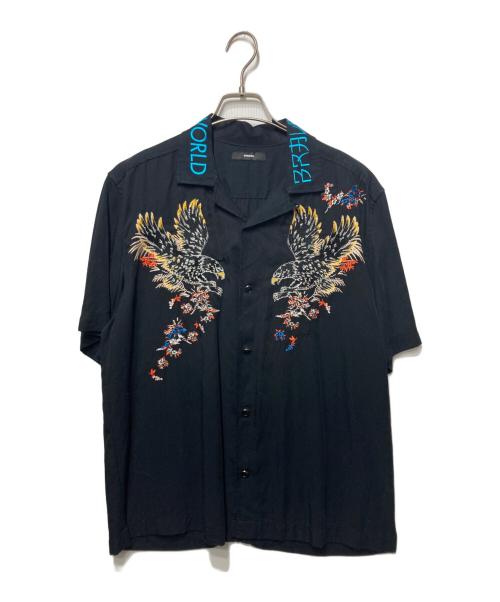 DIESEL（ディーゼル）DIESEL (ディーゼル) オープンカラーシャツ ブラック サイズ:Mの古着・服飾アイテム
