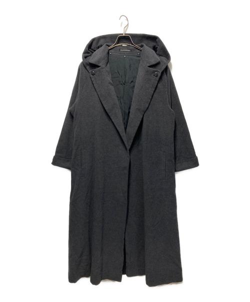 yohji yamamoto+noir（ヨウジヤマモトプリュスノアール）yohji yamamoto+noir (ヨウジヤマモトプリュスノアール) アンゴラブレンドフーデットコート グレー サイズ:2の古着・服飾アイテム