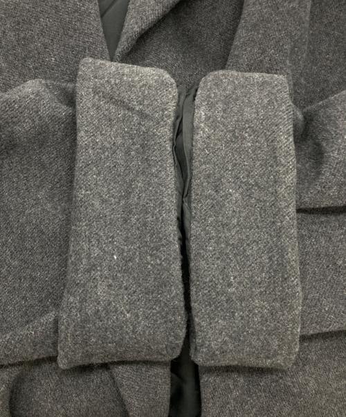 yohji yamamoto+noir（ヨウジヤマモトプリュスノアール）yohji yamamoto+noir (ヨウジヤマモトプリュスノアール) アンゴラブレンドフーデットコート グレー サイズ:2の古着・服飾アイテム