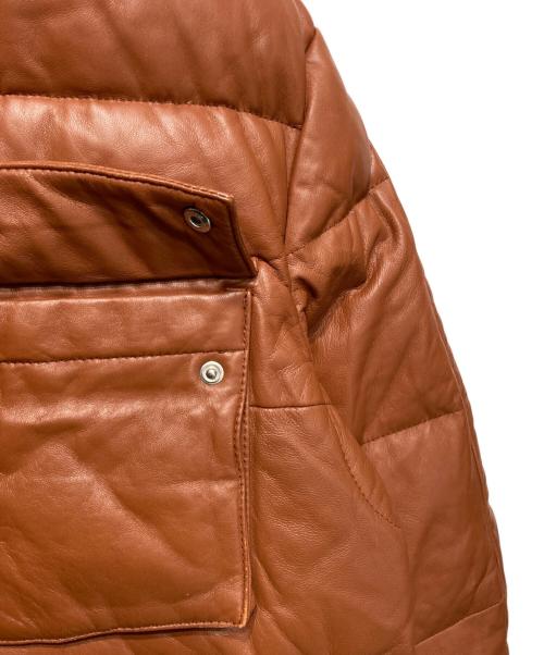 PS Paul Smith（ＰＳポールスミス）PS Paul Smith (ＰＳポールスミス) ラムレザーダウンジャケット ブラウン サイズ:Lの古着・服飾アイテム