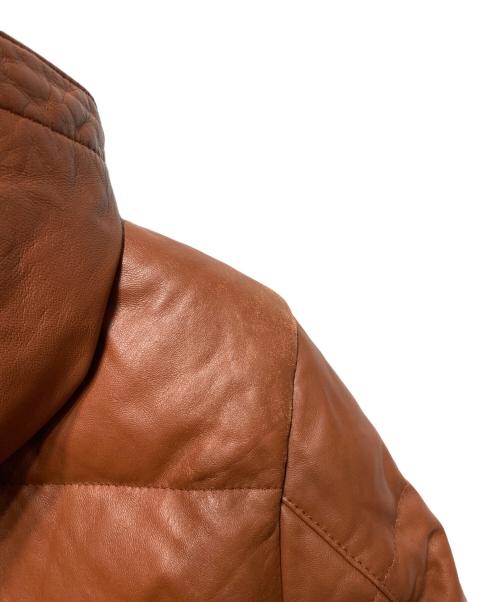 PS Paul Smith（ＰＳポールスミス）PS Paul Smith (ＰＳポールスミス) ラムレザーダウンジャケット ブラウン サイズ:Lの古着・服飾アイテム