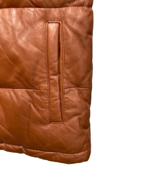 PS Paul Smith（ＰＳポールスミス）PS Paul Smith (ＰＳポールスミス) ラムレザーダウンジャケット ブラウン サイズ:Lの古着・服飾アイテム