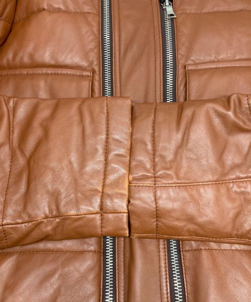 PS Paul Smith（ＰＳポールスミス）PS Paul Smith (ＰＳポールスミス) ラムレザーダウンジャケット ブラウン サイズ:Lの古着・服飾アイテム