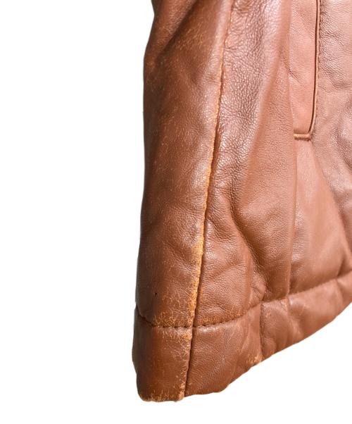 PS Paul Smith（ＰＳポールスミス）PS Paul Smith (ＰＳポールスミス) ラムレザーダウンジャケット ブラウン サイズ:Lの古着・服飾アイテム