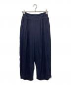 NUMEヌメ）の古着「リネン製品染めギャザーパンツ」｜ネイビー
