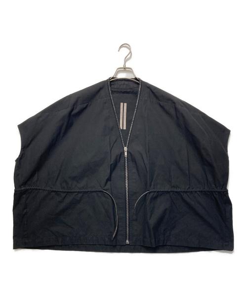 RICK OWENS（リックオウエンス）RICK OWENS (リックオウエンス) Sail ショートスリーブ レザーベルトジャケット ブラック サイズ:ONE SIZEの古着・服飾アイテム