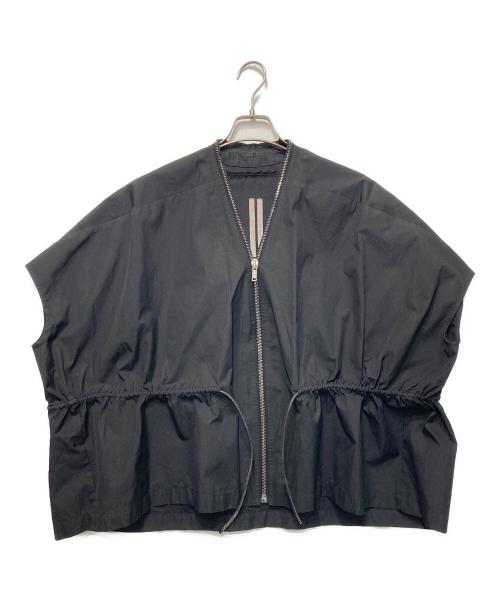 RICK OWENS（リックオウエンス）RICK OWENS (リックオウエンス) Sail ショートスリーブ レザーベルトジャケット ブラック サイズ:ONE SIZEの古着・服飾アイテム