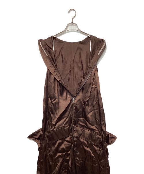 RICK OWENS（リックオウエンス）RICK OWENS (リックオウエンス) Satin Fluid Jumpsuit ブラウン サイズ:40の古着・服飾アイテム