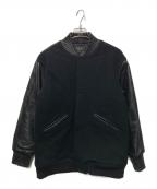 UNUSEDアンユーズド）の古着「カウレザーメルトンスタジャン」｜ブラック