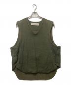 POLYPLOIDポリプロイド）の古着「リネンウールブレンドベスト」｜オリーブ