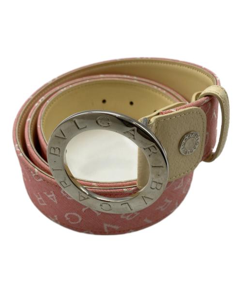 BVLGARI（ブルガリ）BVLGARI (ブルガリ) ロゴマニアベルト ピンク サイズ:105/42の古着・服飾アイテム