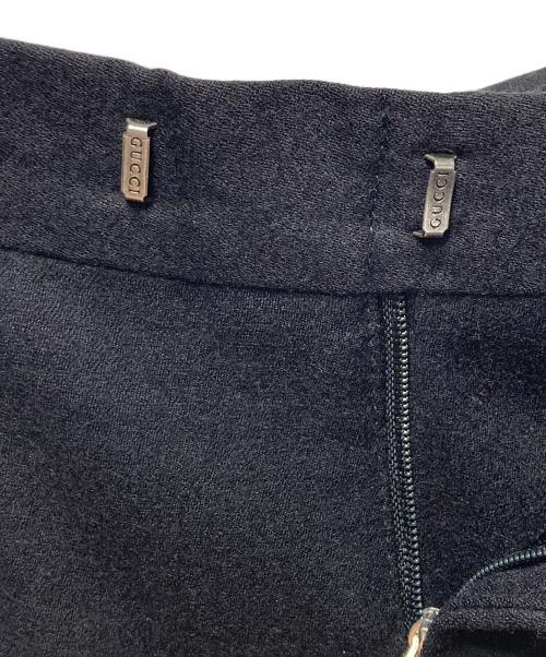 GUCCI（グッチ）GUCCI (グッチ) ウールカシミヤスラックス ブラック サイズ:52の古着・服飾アイテム