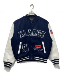 X-LARGE（エクストララージ）の古着「OG LOGO VARSITY JACKET」｜ネイビー