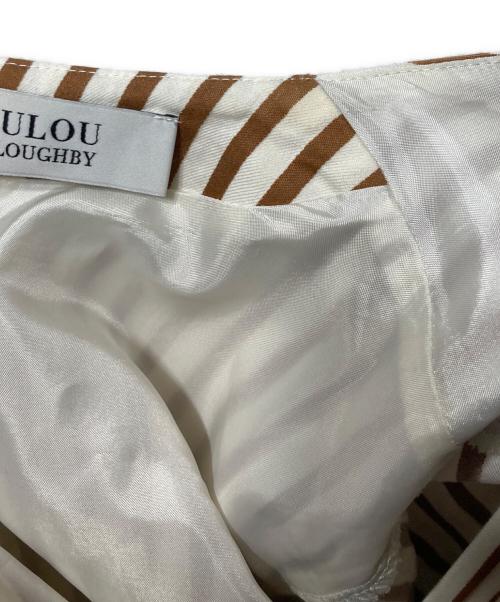 Loulou Willoughby（ルルウィルビー）Loulou Willoughby (ルルウィルビー) コードストライプカシュクールワンピース ベージュ サイズ:Mの古着・服飾アイテム