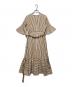 Loulou Willoughby (ルルウィルビー) コードストライプカシュクールワンピース ベージュ サイズ:M：5000円