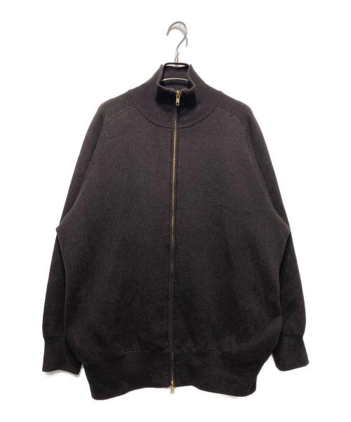 Curensology（カレンソロジー）Curensology (カレンソロジー) ダブルフェイス ニットブルゾンジャケット ブラウン サイズ:Freeの古着・服飾アイテム