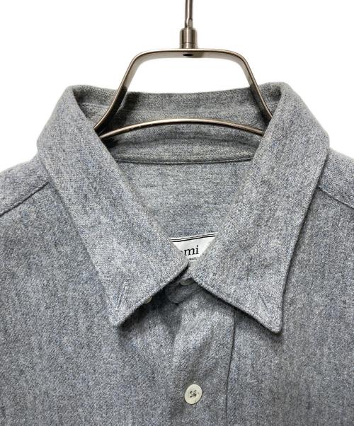 AMI Alexandre Mattiussi（アミアレクサンドルマテュッシ）AMI Alexandre Mattiussi (アミアレクサンドルマテュッシ) 切替フランネルシャツ グレー サイズ:40の古着・服飾アイテム