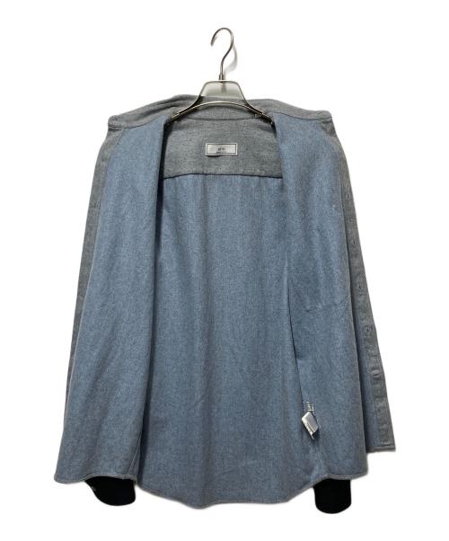 AMI Alexandre Mattiussi（アミアレクサンドルマテュッシ）AMI Alexandre Mattiussi (アミアレクサンドルマテュッシ) 切替フランネルシャツ グレー サイズ:40の古着・服飾アイテム