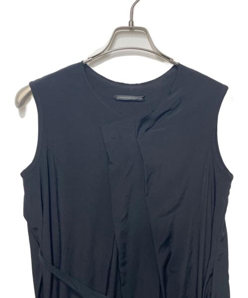 Y's（ワイズ）Y's (ワイズ) ベルテットノースリーブワンピ ブラック サイズ:1の古着・服飾アイテム