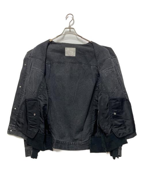 sacai（サカイ）sacai (サカイ) 再構築ドッキングデニムジャケット ブラック サイズ:2の古着・服飾アイテム