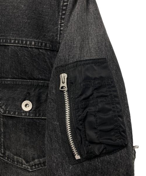sacai（サカイ）sacai (サカイ) 再構築ドッキングデニムジャケット ブラック サイズ:2の古着・服飾アイテム