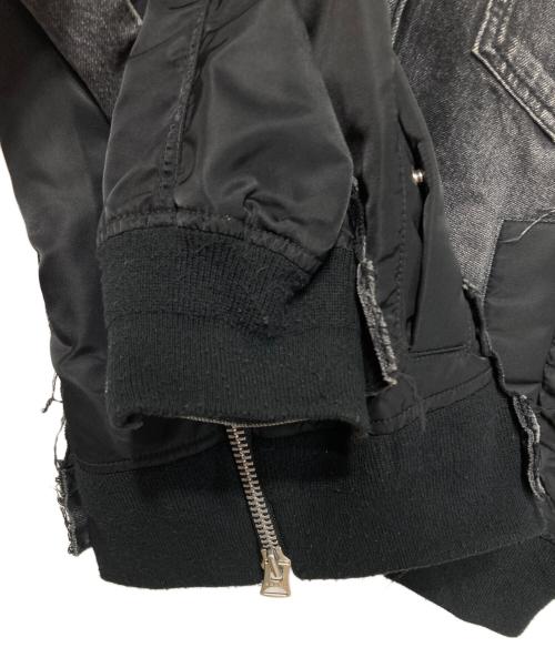 sacai（サカイ）sacai (サカイ) 再構築ドッキングデニムジャケット ブラック サイズ:2の古着・服飾アイテム