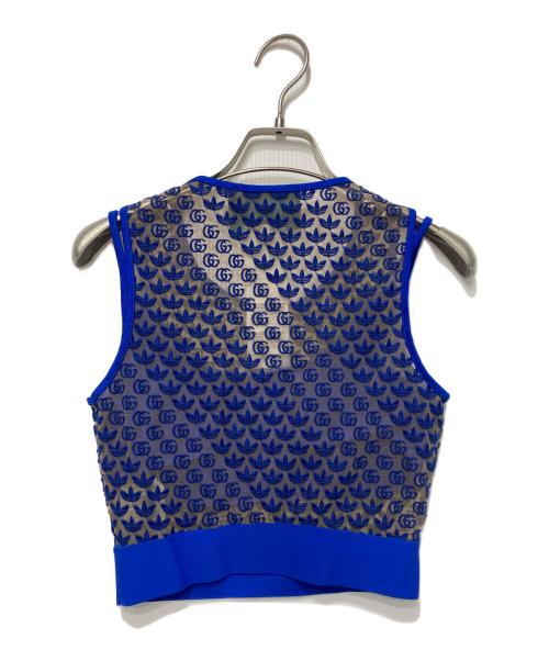 adidas（アディダス）adidas (アディダス) GUCCI (グッチ) シースルーチュールトップカッソー ブルー サイズ:XSの古着・服飾アイテム