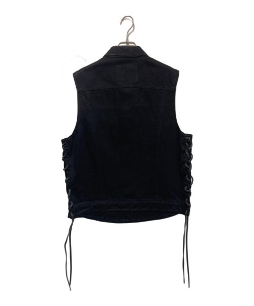 KADOYA（カドヤ）KADOYA (カドヤ) バイカーレースアップデニム ベスト ブラック サイズ:-の古着・服飾アイテム