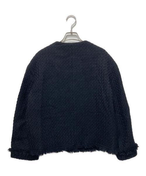 allureville（アルアバイル）allureville (アルアバイル) ロービングツイードクルーネックジャケット ブラック サイズ:1の古着・服飾アイテム