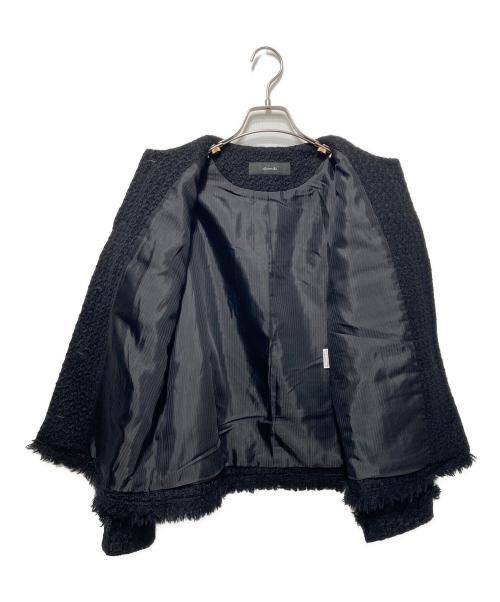 allureville（アルアバイル）allureville (アルアバイル) ロービングツイードクルーネックジャケット ブラック サイズ:1の古着・服飾アイテム