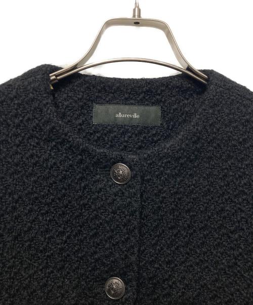 allureville（アルアバイル）allureville (アルアバイル) ロービングツイードクルーネックジャケット ブラック サイズ:1の古着・服飾アイテム