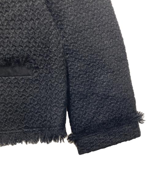 allureville（アルアバイル）allureville (アルアバイル) ロービングツイードクルーネックジャケット ブラック サイズ:1の古着・服飾アイテム