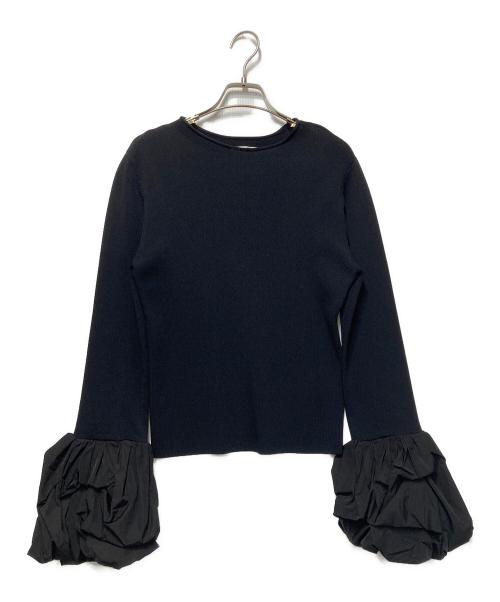 Enchainement（アンシェヌマン）Enchainement (アンシェヌマン) ボリュームスリーブニット ブラック サイズ:Freeの古着・服飾アイテム