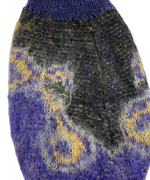 TOGA VIRILIS（トーガ ビリリース）TOGA VIRILIS (トーガ ビリリース) モヘヤジャガードニットカーディガン ネイビー サイズ:Ｌの古着・服飾アイテム