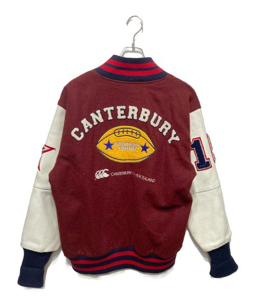 CANTERBURY OF NEWZEALAND（カンターベリーオブニュージーランド）CANTERBURY OF NEWZEALAND (カンターベリーオブニュージーランド) レザー切替スタジャン レッド×ホワイト サイズ:XLの古着・服飾アイテム