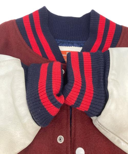 CANTERBURY OF NEWZEALAND（カンターベリーオブニュージーランド）CANTERBURY OF NEWZEALAND (カンターベリーオブニュージーランド) レザー切替スタジャン レッド×ホワイト サイズ:XLの古着・服飾アイテム