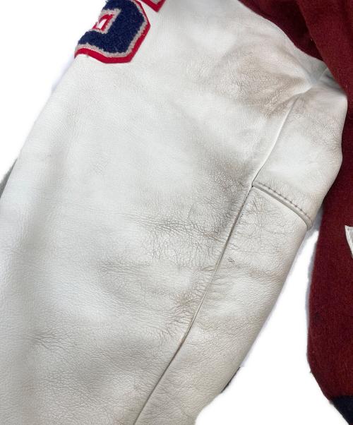 CANTERBURY OF NEWZEALAND（カンターベリーオブニュージーランド）CANTERBURY OF NEWZEALAND (カンターベリーオブニュージーランド) レザー切替スタジャン レッド×ホワイト サイズ:XLの古着・服飾アイテム