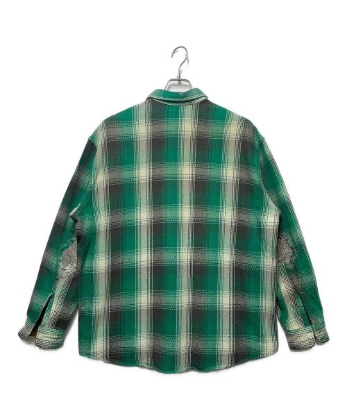 BOWWOW（バウワウ）BOWWOW (バウワウ) HEAVY WEIGHT FLANNEL SHIRTS AGING グリーン サイズ:Lの古着・服飾アイテム