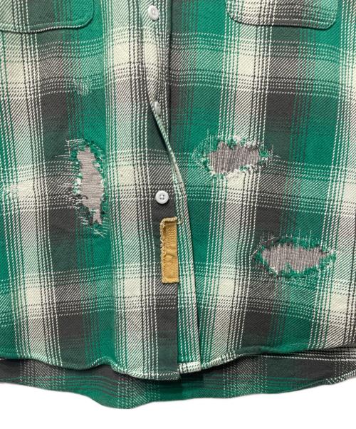 BOWWOW（バウワウ）BOWWOW (バウワウ) HEAVY WEIGHT FLANNEL SHIRTS AGING グリーン サイズ:Lの古着・服飾アイテム