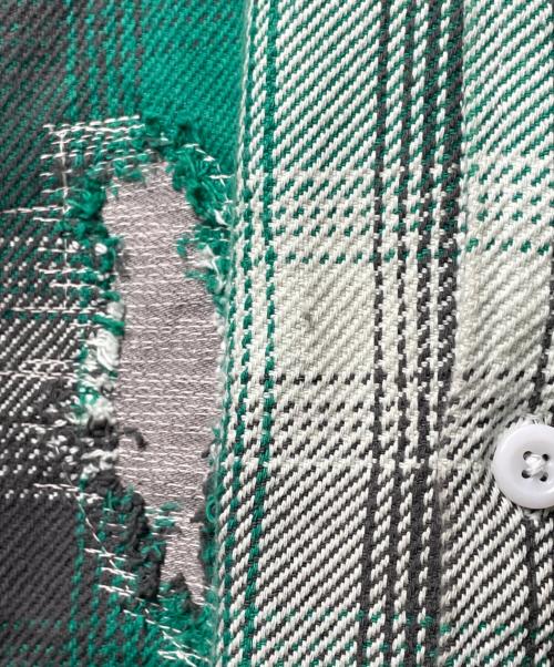 BOWWOW（バウワウ）BOWWOW (バウワウ) HEAVY WEIGHT FLANNEL SHIRTS AGING グリーン サイズ:Lの古着・服飾アイテム