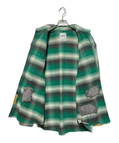 BOWWOW（バウワウ）BOWWOW (バウワウ) HEAVY WEIGHT FLANNEL SHIRTS AGING グリーン サイズ:Lの古着・服飾アイテム